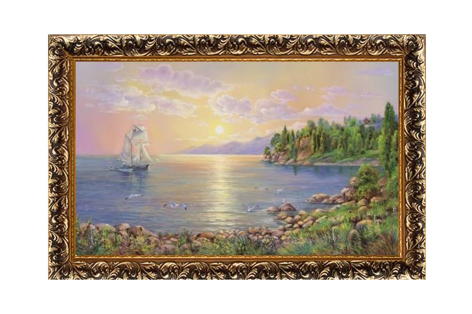 Купить Картина "Парусник" 50х70 [000090]