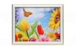 Купить Картина "Цветы и бабочка" 35х90 [000171]